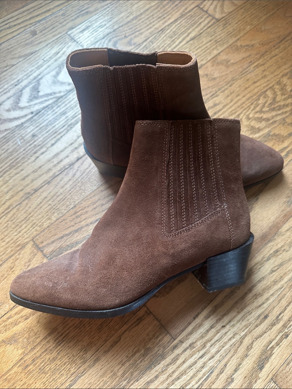 sz 7.5 / 38 Rag & Bone Icons Rover Chelsea Brown Suede Pull on Ankle Boot Shoes